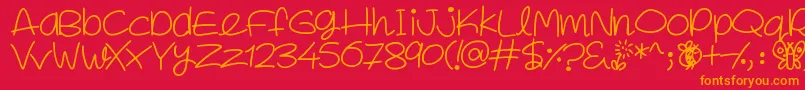 SpringInMyStep Font – Orange Fonts on Red Background