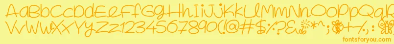 SpringInMyStep Font – Orange Fonts on Yellow Background