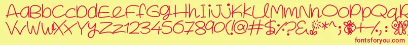 SpringInMyStep Font – Red Fonts on Yellow Background