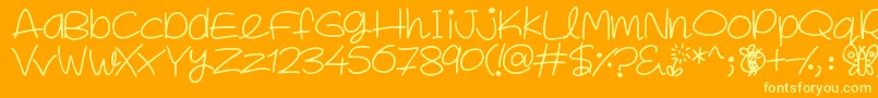 SpringInMyStep Font – Yellow Fonts on Orange Background