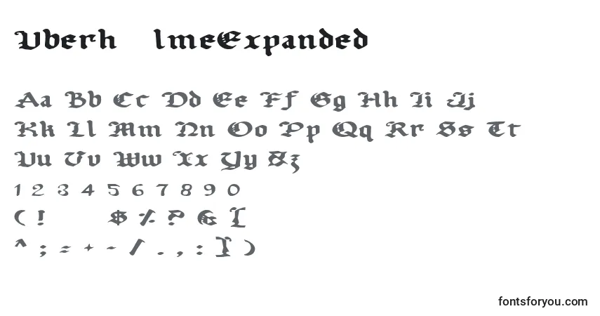 Schriftart UberhГ¶lmeExpanded – Alphabet, Zahlen, spezielle Symbole