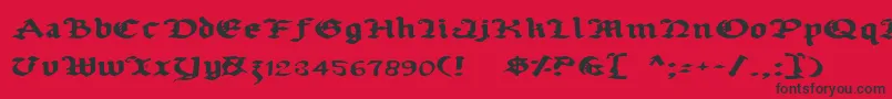 UberhГ¶lmeExpanded Font – Black Fonts on Red Background