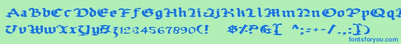 UberhГ¶lmeExpanded Font – Blue Fonts on Green Background