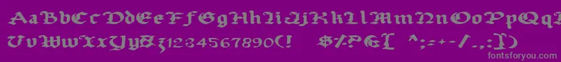 UberhГ¶lmeExpanded-Schriftart – Graue Schriften auf violettem Hintergrund