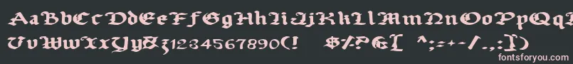 フォントUberhГ¶lmeExpanded – 黒い背景にピンクのフォント