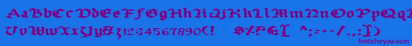UberhГ¶lmeExpanded-Schriftart – Violette Schriften auf blauem Hintergrund