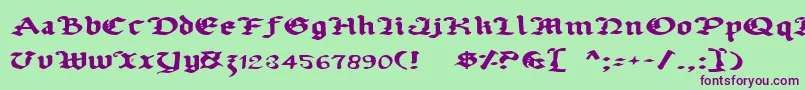 UberhГ¶lmeExpanded Font – Purple Fonts on Green Background