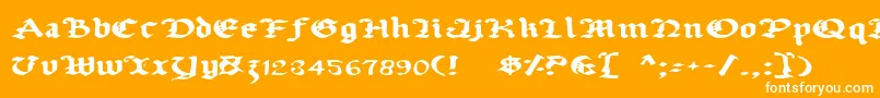 フォントUberhГ¶lmeExpanded – オレンジの背景に白い文字