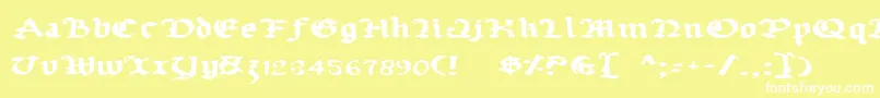 UberhГ¶lmeExpanded Font – White Fonts on Yellow Background