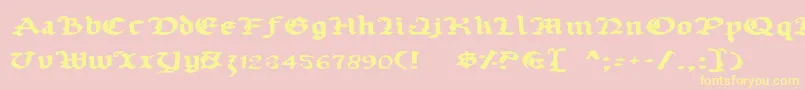 UberhГ¶lmeExpanded Font – Yellow Fonts on Pink Background