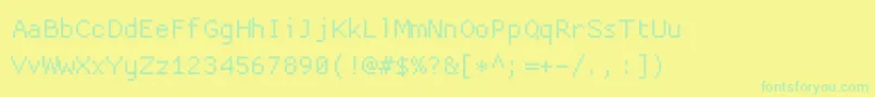 Proggycleanszフォントについての詳細 フォントProggycleansz – 黄色い背景に緑の文字