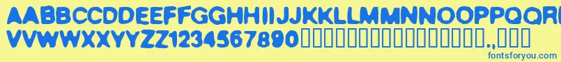 Trues Font – Blue Fonts on Yellow Background