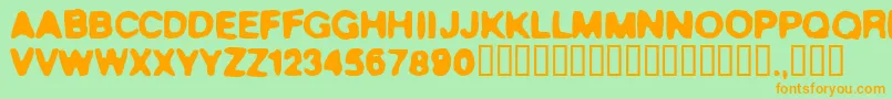 Trues Font – Orange Fonts on Green Background