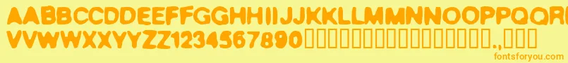 Trues Font – Orange Fonts on Yellow Background