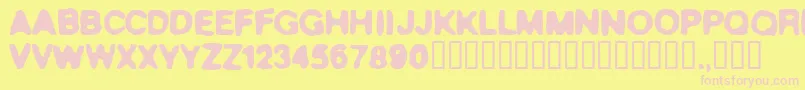 Trues Font – Pink Fonts on Yellow Background