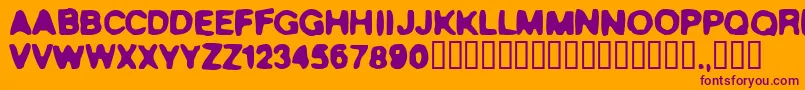 Trues Font – Purple Fonts on Orange Background