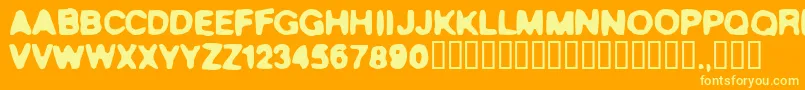 Trues Font – Yellow Fonts on Orange Background