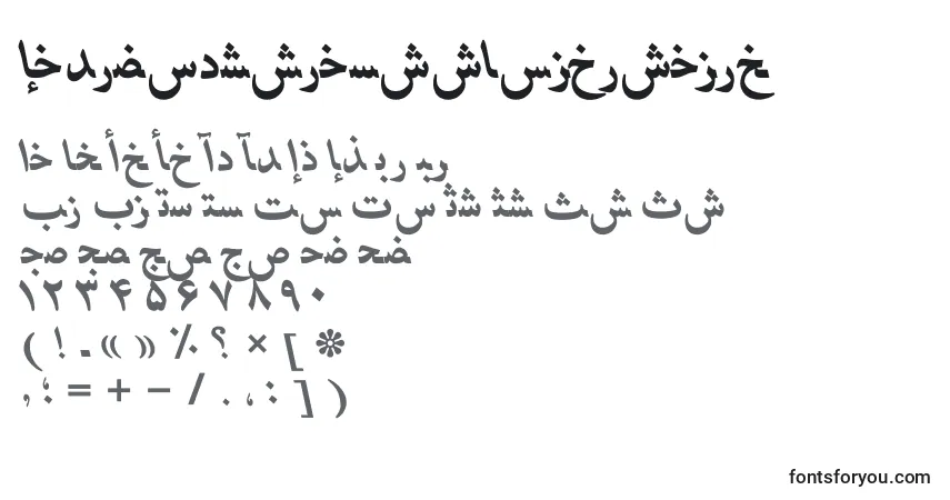 A fonte HafizpersianttBolditalic – alfabeto, números, caracteres especiais