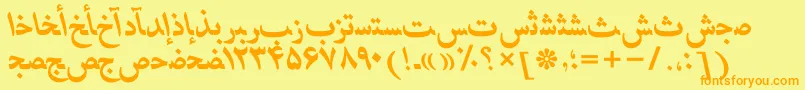 HafizpersianttBolditalic Font – Orange Fonts on Yellow Background