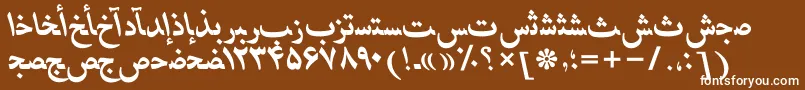 HafizpersianttBolditalic-fontti – valkoiset fontit ruskealla taustalla