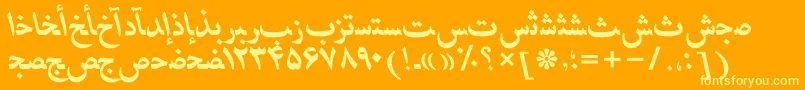 HafizpersianttBolditalic Font – Yellow Fonts on Orange Background