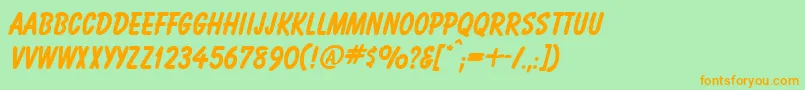 Balognab Font – Orange Fonts on Green Background