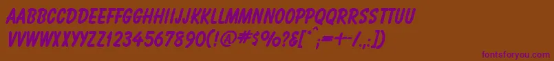 Balognab Font – Purple Fonts on Brown Background