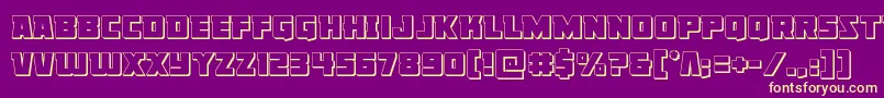 Libertylegion3D Font – Yellow Fonts on Purple Background