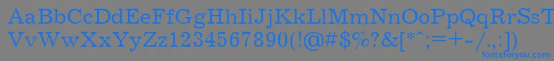 フォントJrn55 – 灰色の背景に青い文字