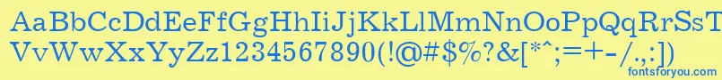 Jrn55 Font – Blue Fonts on Yellow Background