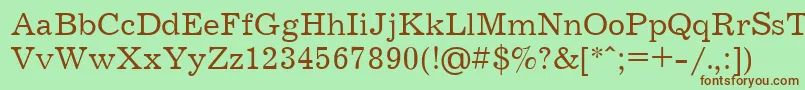 Jrn55 Font – Brown Fonts on Green Background