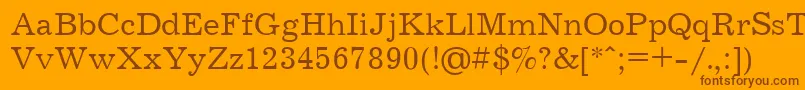 Saiba mais sobre a fonte Jrn55 Fonte Jrn55 – fontes marrons em um fundo laranja