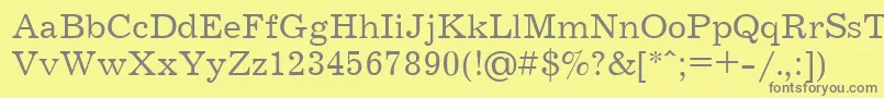 フォントJrn55 – 黄色の背景に灰色の文字