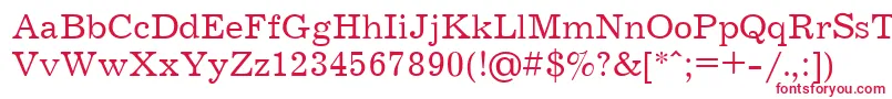 Jrn55 Font – Red Fonts on White Background