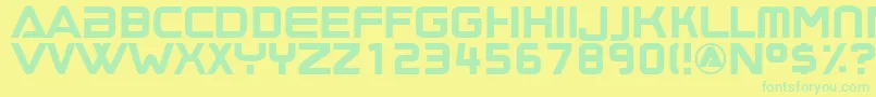 Boombox ffy Font – Green Fonts on Yellow Background