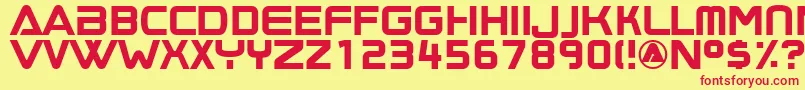フォントBoombox ffy – 赤い文字の黄色い背景