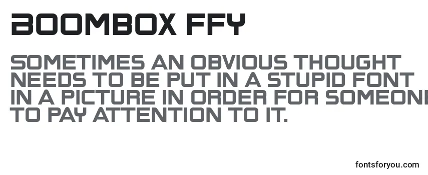 Überblick über die Schriftart Boombox ffy