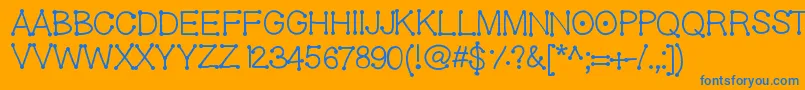 Geldoticaf Font – Blue Fonts on Orange Background