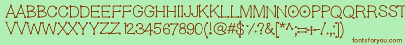 Geldoticaf Font – Brown Fonts on Green Background