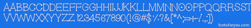 Geldoticaf Font – Pink Fonts on Blue Background