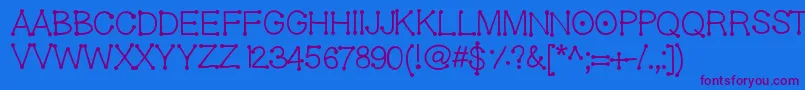 Geldoticaf Font – Purple Fonts on Blue Background