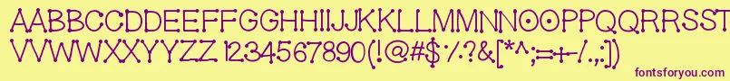 Geldoticaf Font – Purple Fonts on Yellow Background