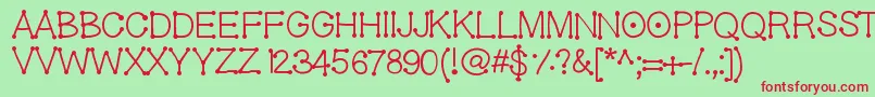 Geldoticaf Font – Red Fonts on Green Background