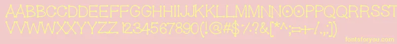 Geldoticaf Font – Yellow Fonts on Pink Background
