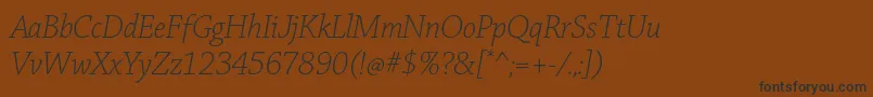 ChaparralproLightitdisp Font – Black Fonts on Brown Background