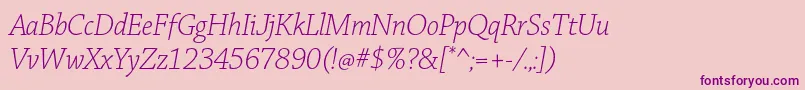 ChaparralproLightitdisp Font – Purple Fonts on Pink Background