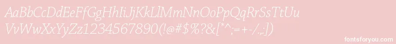 ChaparralproLightitdisp Font – White Fonts on Pink Background