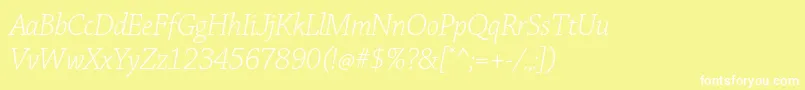 ChaparralproLightitdisp Font – White Fonts on Yellow Background