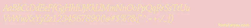 ChaparralproLightitdisp Font – Yellow Fonts on Pink Background