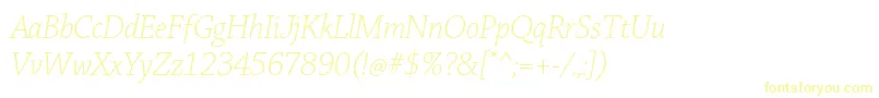 ChaparralproLightitdisp Font – Yellow Fonts on White Background